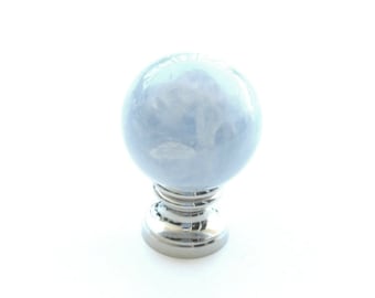 Blue Calcite Lamp Finial - Orb Crystal Finial - Home Décor