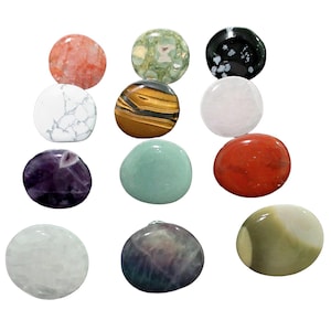Assorted Gemstone Knobs: Large Stone Drawer Pulls, Set of 12