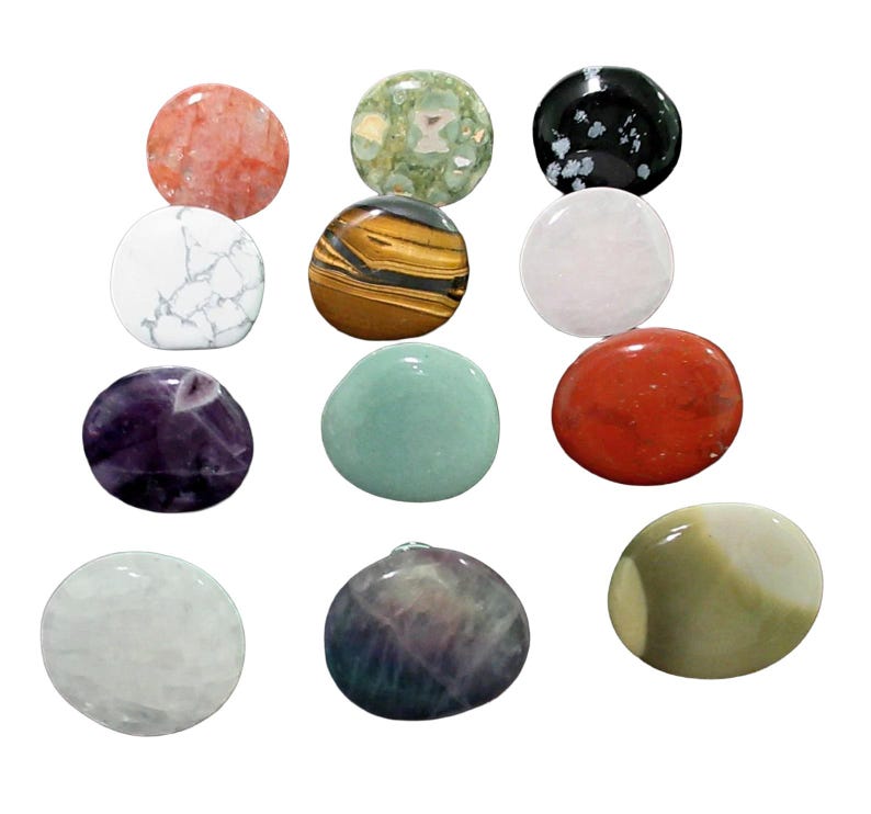 Assorted Gemstone Knobs: Large Stone Drawer Pulls, Set of 12 Bild 1
