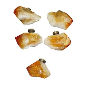 Polished Citrine Point Knob - Free-Form Stone Knob - XLarge - Large - Medium Sizes - Home Decor