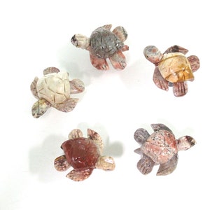 One (1) Knob or Sets of (4) - (8) - (12) - (24) Knobs - Sea Turtle Soapstone Knob - Home Décor