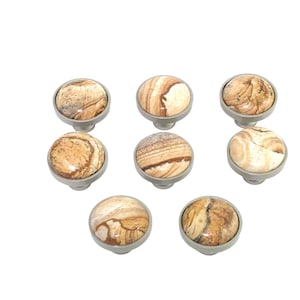 Picture Jasper Stone Knobs: Mushroom Style Home Decor Pulls