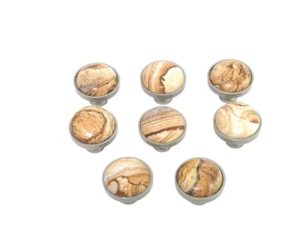 Picture Jasper Stone Knobs: Mushroom Style Home Decor Pulls