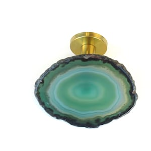One (1) Green Agate Curtain Holdback - Home Décor