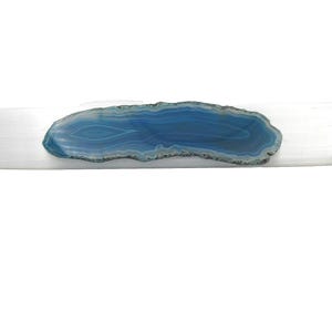 Selenite & Turquoise Blue Agate Handle - Modern Cabinet Pull