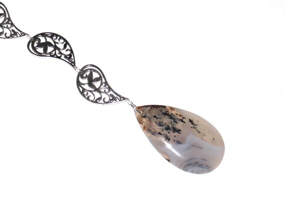 Scenic Dendritic Agate Ceiling Light Fan Chain Pull Stone Etsy