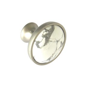 White Howlite Stone Pulls - Mushroom Style