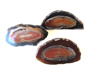Brown Agate Knob - Red-Rust Juxtaposed Agate - Home Décor