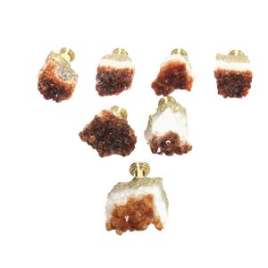 Natural Citrine Cluster Knob - Gold-Leafed Stone