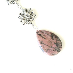 Rhodonite Ceiling Light & Fan Chain Pull - Stone Pull Attachment - Home Décor