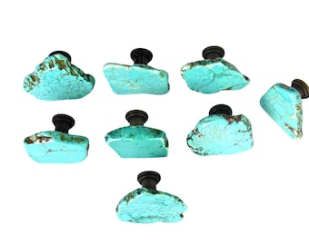 Turquoise Slab Knob - Free-Form Stones - Bohemian Appeal - Southwest Style