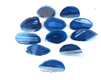 Blue Agate Knob - Large - Medium - Oval - Elongated - Home Décor