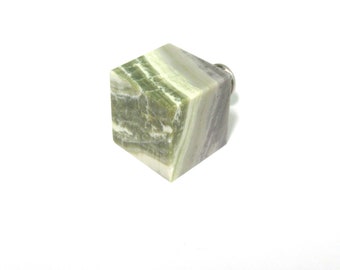 One (1) Knob - Serpentine Cube Gemstone Knob - Home Décor