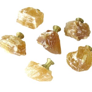 Honey Gold Calcite Knob - Rough Natural Stone Knob - Free-Form Stones - Home Decor