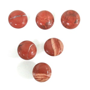 One (1) or Sets of (4) - (8) - (12) - (24) Knobs - Red Jasper Round Cabinet Knobs – Stone Pulls - Home Décor