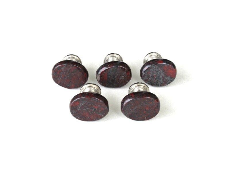 Small Knobs Dark Red Color Home D\u00e9cor Brecciated Jasper Stones Polished Stones from South Africa Burgundy