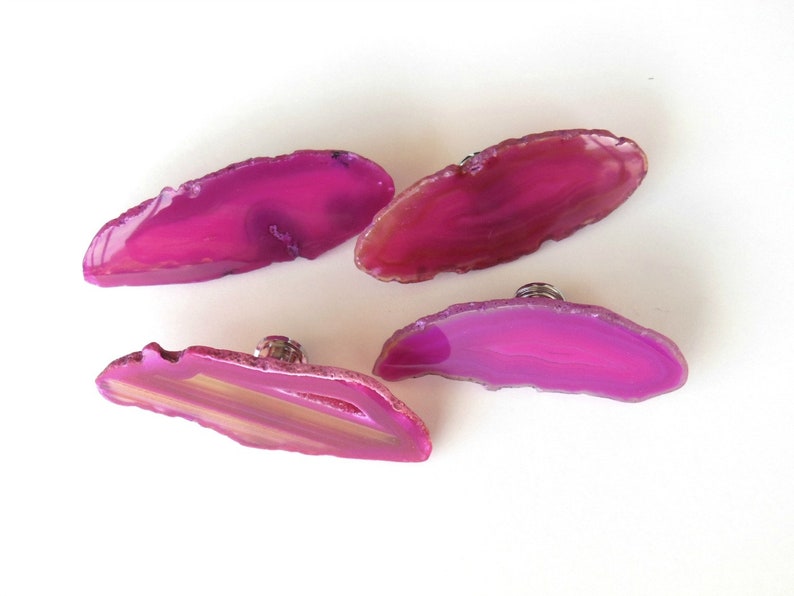 Home D\u00e9cor Elongated Pink Agate Knob One Knob 1