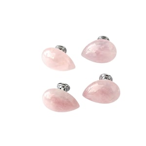 Teardrop-Shaped Rose Quartz  Stone Knob