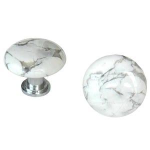 White Howlite Stone Knobs - Home Decor