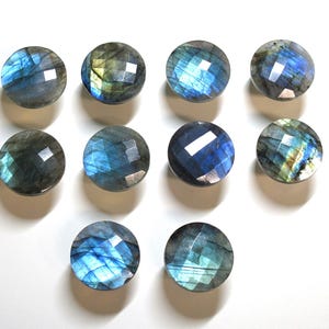 One (1) Faceted Labradorite Stone Knob - Home Décor
