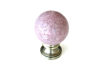 Rhodonite Sphere Lamp Finial - Orb Finial - Home Décor