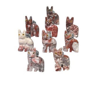 Carved Soapstone Cat Knob: Animal Lover Home Decor