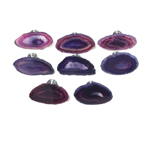 One (1) Knob - Small Purple - Eggplant Agate Knob - Home Décor