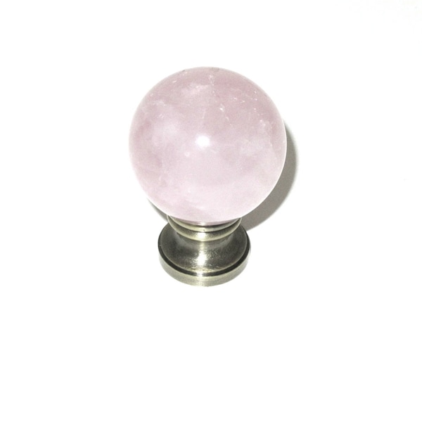 Rose Quartz Lamp Finial - Orb Crystal Finial - Home Décor