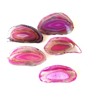 One (1) Knob - Large - XLarge Pink Transparent Agate Knob - Juxtaposed Pink Agate Knob - Gold - Silver Leafed - Home Decor