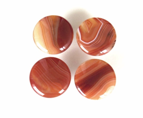Home Decor Round Stone Pulls Orange Onyx Agate Knobs Mushroom Style