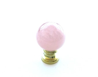 Rose Quartz Lamp Finial - Orb Crystal Finial - Home Décor
