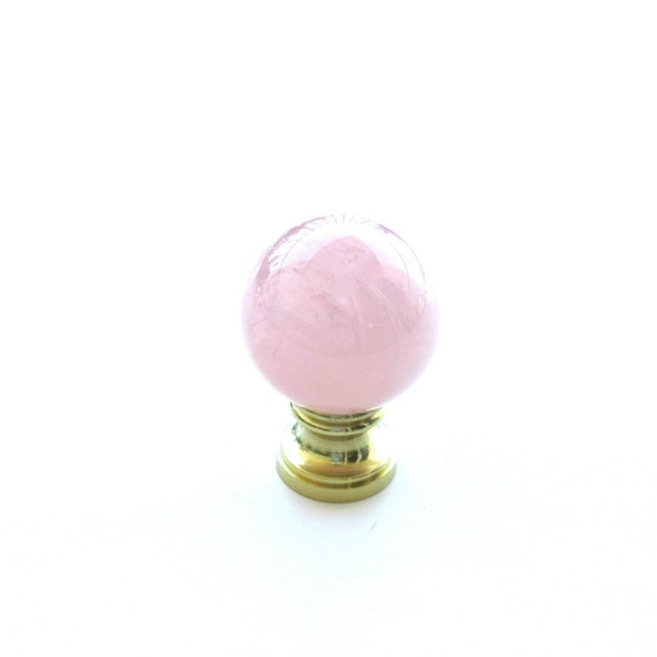 Rose Quartz Lamp Finial - Orb Crystal Finial - Home Décor