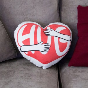 Hug Faux Suede Heart-Shaped Cushion image 1