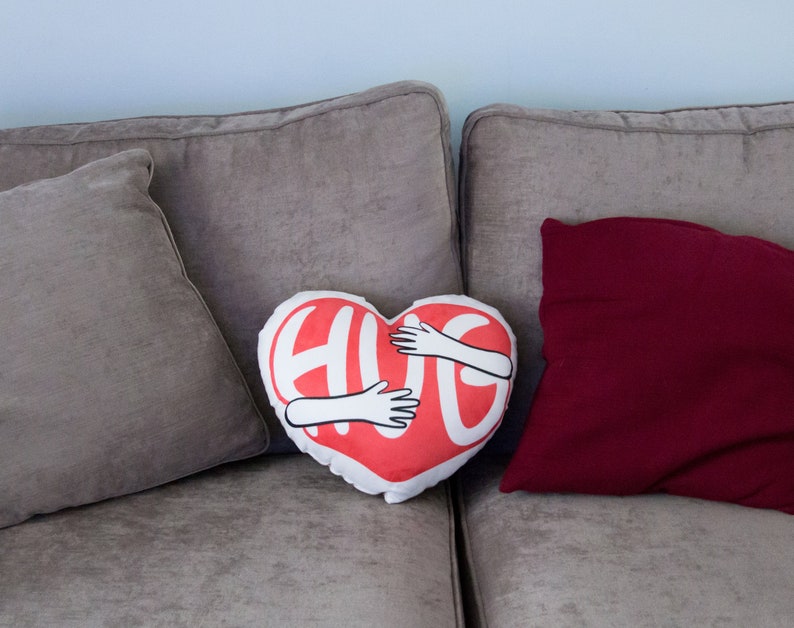 Hug Faux Suede Heart-Shaped Cushion image 1