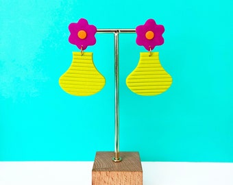Abstract Polymer Clay Flower Earrings