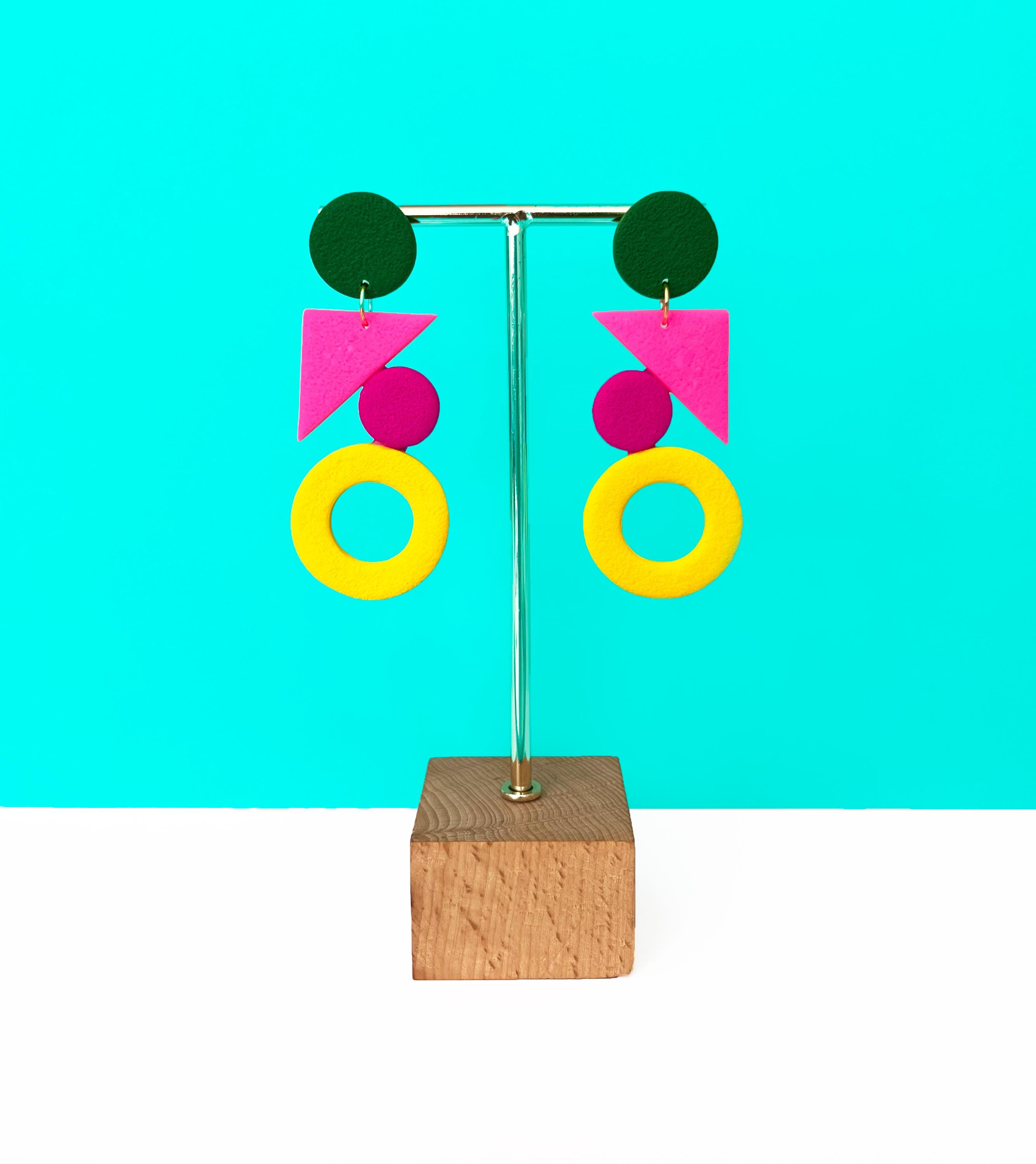 Abstract Sculptural Polymer Clay Earrings
