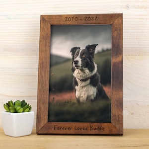 Engraved Wooden Picture Frame, Custom Walnut Brown Photo Frame, Personalised Handmade Birch Hardwood Frame A1, A2, A3, A4, 8x10, 18x24, 8x12
