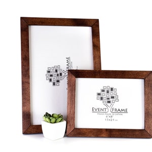 Brown Walnut Color Picture Frame, Molding Width 23 mm, ANY CUSTOM SIZES, Solid Birch Wood Photo Frame