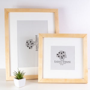 Moldura de madeira, moldura para fotos com tapete branco, moldura de madeira natural, moldura de cartão de montagem, design moderno, QUALQUER TAMANHO PERSONALIZADO, 8x10, 5x7, 11x14