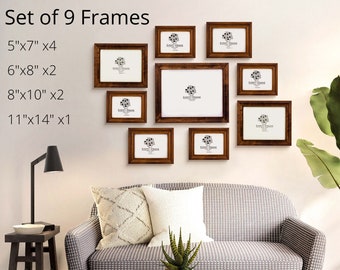 Home Margo, 4x4 Frames, Brown Picture Frame Instagram Photo Collage Frame, Set of 9, 4 inch Square Small Picture Frame