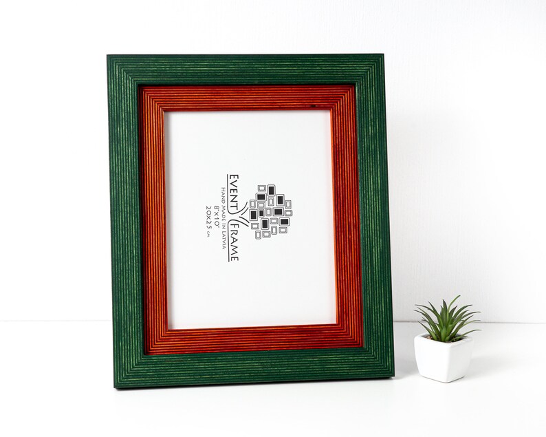 Green Orange Picture Frame Wide Photo Frame 11x14 Frame Etsy