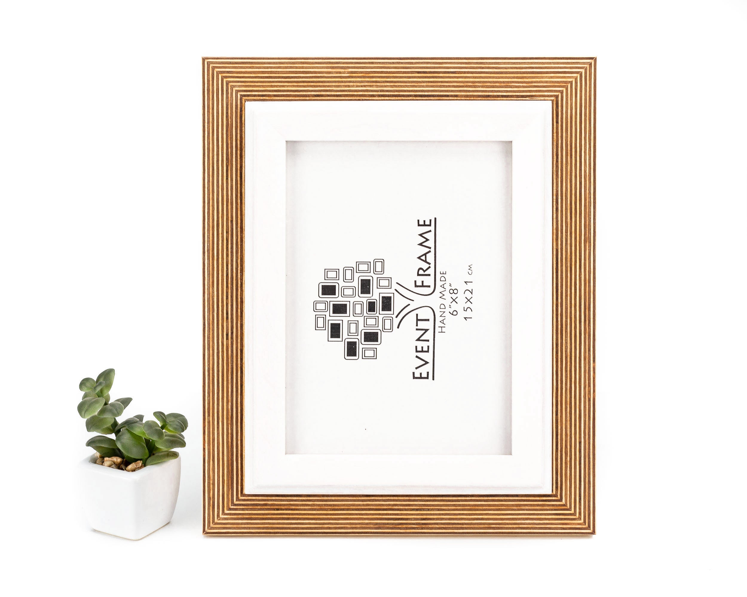 Walden Wooden Picture Frame, White Collage Mat, six 4x6 Glass
