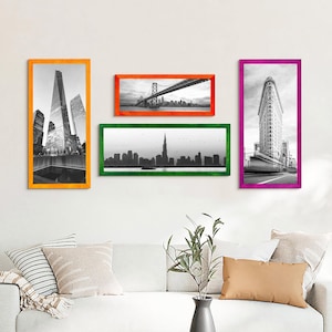 Panoramic Super Thin 1/2 Edge Picture Frame, Modern Design Custom Photo Frame, Handmade Polaroid Photo Frame 5x10 8x24 10x20 11x22 12x36