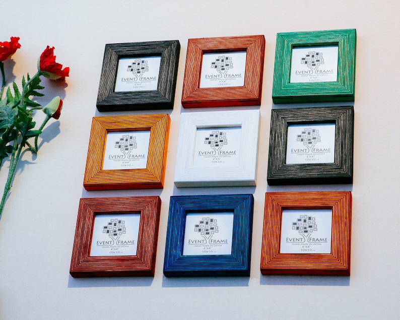 10x10 cm Frame Collage Square 4x4 Wooden Picture Frame SET Colors Black Red Green Blue Orange Yellow White Free EXPRESS SHIPPING In 4 Days