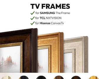 Wooden TV Frame Bezel: Gold, Champagne, Brown & Black - Samsung Frame, TCL, Hisense
