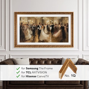 Samsung TV Rahmen Ornate Gold, passt auch für TCL NXTVision, Hisense CanvasTV und Andere.