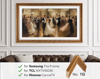 Samsung TV Frame Ornate Gold, also fits TCL NXTVISION, Hisense CanvasTV and Other.