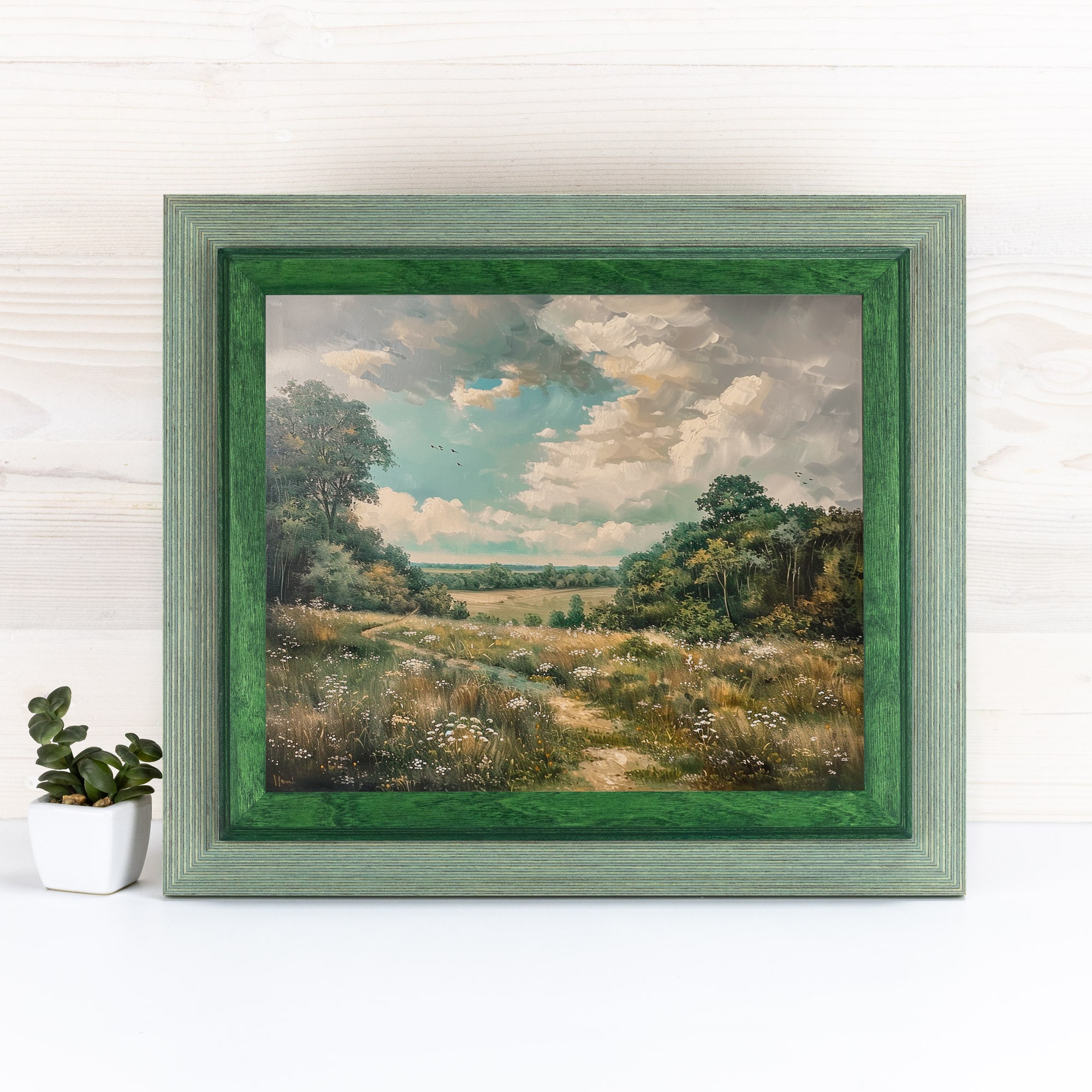 Cadre Photo Sur Mesure Couleur Sauge Verte - Marque Infantasie - 30x16 Cm - Bois Moderne - Fabriqué En Allemagne