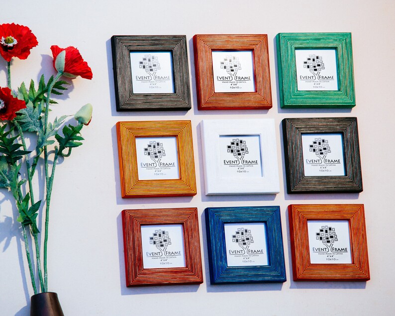10x10 cm Frame Collage Square 4x4 Wooden Picture Frame SET Colors Black Red Green Blue Orange Yellow White Free EXPRESS SHIPPING In 4 Days