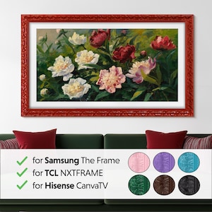 Marco colorido y ornamentado para Samsung The Frame, soporte satinado para TCL NXTFrame, bisel para Hisense CanvasTV, tamaños: 32, 43, 50, 55, 65, 75 y 85 pulgadas
